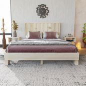 Renazzo Mobilya Hüma Model Doğal Çam Ahşap Dikey 140x200 cm Karyola