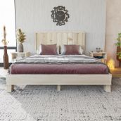 Renazzo Mobilya Hüma Model Vernikli Çam Ahşap Dikey 140x200 cm Karyola