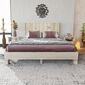 Renazzo Mobilya Hüma Model Vernikli Çam Ahşap Dikey 150x200 cm Karyola