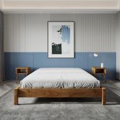 Renazzo Mobilya Loft Model 160x200 cm Ceviz Renk Çam Ahşap Karyola
