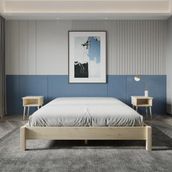 Renazzo Mobilya Loft Model 200x200 cm Doğal Çam Ahşap Karyola
