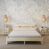 Renazzo Mobilya Lotus New Frezya Model 140x200 cm Vernikli Ahşap Karyola