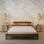 Renazzo Mobilya Lotus New Frezya Model Ceviz Ahşap 140x190 cm Karyola