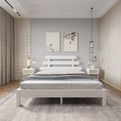 Renazzo Mobilya Lotus X Model 100x200 cm Beyaz Renk Çam Ahşap Karyola