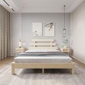 Renazzo Mobilya Lotus X Model 100x200 cm Doğal Çam Ahşap Karyola