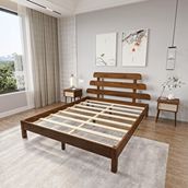 Renazzo Mobilya Lotus X Model 120x200 cm Ceviz Renk Çam Ahşap Karyola