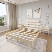 Renazzo Mobilya Lotus X Model Vernikli Çam 140x190 cm Ahşap Karyola