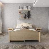 Renazzo Mobilya Milano Model 120x200 cm İki Çekmeceli Vernikli Çam Ahşap Karyola