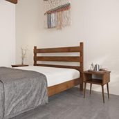 Renazzo Mobilya Natura Model 140x190 cm Ceviz Renk Çam Ahşap Karyola