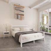 Renazzo Mobilya Natura Model 140x200 cm Beyaz Renk Çam Ahşap Karyola