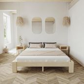 Renazzo Mobilya Soft Model 90x190 cm Vernikli Çam Ahşap Karyola