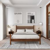 Renazzo Mobilya Urban Model 140x190 cm Ceviz Çam Ahşap Karyola