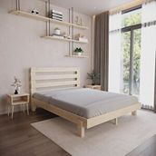 Renazzo Mobilya Urban New Model 150x200 cm Vernikli Çam Ahşap Karyola