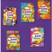 Renk Renk Dünyam Boyama Kitabı 5 Kitap - kollektif