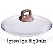 Renkli 28 cm Cam Kapağı ile Şık ve Fonksiyonel Tencere - Açık Bej - Seçenek 1