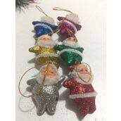 Renkli Küçük Noel Baba 6 Parça Yılbaşı Ağacı Ağaç Süsü Süsleri