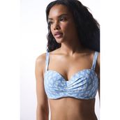 Renkli Nomi Lotus Geometrik Desenli Bikini Üstü - 80B