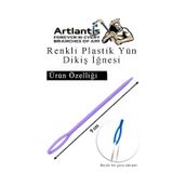 Renkli Plastik Yün İğnesi 9 Cm 50 Adet Plastik Dikiş İğnesi Plastik Örgü Dikme İplik İğne Dokuma İğnesi