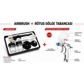 Replax Airbrush Seti + Mini6 0.5mm Yandan Depolu Gölge Tabancası Seti