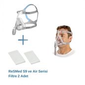 Resmed Quattro Air Tam Yüz CPAP Maskesi + S9 ve Air Serisi Filtre 2’li Paket