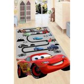 Resmiro Arabalar Şimşek Mcqueen Tasarımlı Kaymaz Taban Dijital Baskı Renkli 100x300 cm Çocuk Odası Halısı