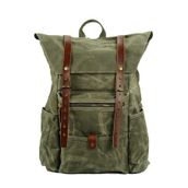 Retro Mumlu Kanvas Deri Büyük Outdoor Sırt Çantası (yeşil)