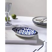 Reve Bleu Ellis Oval Tabak - 19 cm - Mavi/Beyaz