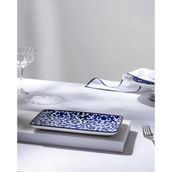 Reve Bleu Freya Dikdörtgen Tabak - 22 cm - Mavi/Beyaz