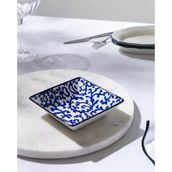 Reve Bleu Freya Kare Tabak - 12 cm - Mavi/Beyaz