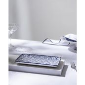 Reve Bleu Lucida Dikdörtgen Tabak - 22 cm - Mavi/Beyaz