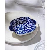 Reve Bleu Reneta Kare Tabak - 17 cm - Mavi/Beyaz