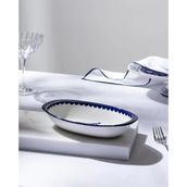 Reve Bleu Tierra Oval Tabak - 22 cm - Mavi/Beyaz