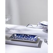 Reve Bleu Verve Dikdörtgen Tabak - 22 cm - Mavi/Beyaz