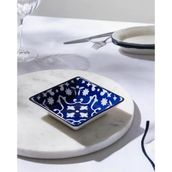 Reve Bleu Verve Kare Tabak - 12 cm - Mavi/Beyaz