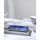 Reve Bleu Vista Dikdörtgen Tabak - 22 cm - Mavi/Beyaz