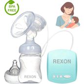 Rexon USB Elektrikli Göğüs Pompası Masaj ve Biberon Özellikli 9 Farklı Mod Süt Sağma Pompası - Mavi
