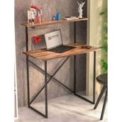 Reyo Çalışma Masası Kitaplıklı, Bilgisayar Masası, Ofis Masası Ceviz - 112 x 90 x 45 cm