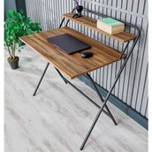 Reyo Efes Çalışma Masası Bilgisayar Laptop Masası 2 Raflı Metal Ders Çalışma Ofis Masası Çam