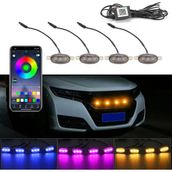 Rgb Araba Iç Panjur Aydınlatma App Kontrolü 12 V LED Izgara Işığı Kumandalı - Renkli