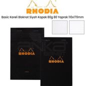 Rhodia Basic Kareli Siyah Kapak 80 gr 80 Yaprak 110x170 mm Bloknot