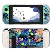RHOTALL Nintendo Switch ile Uyumlu Sevimli Şeffaf Sert Kılıf, Anahtar Konsolu ve Joycon Kontrolörü için Parıltılı Koruyucu Kapak Aksesuarları Çizilmez Tasarımlı - Glowworm