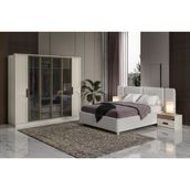 Rias Cream Reflekte Camlı Yatak Odası Takımı - Krem