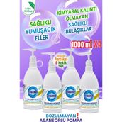 Rindamor %100 Doğal Bitkisel Elde Bulaşık Deterjanı 4 x 1000 ml - 1 lt