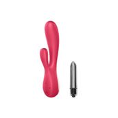 Ritme Göre Titreşim Sağlayabilen Satisfyer Mono Flex Telefon Kontrol Rabbit Vibratör+Mini Vibratör