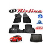 Rizline Fiat Grande Punto 3D Paspas + 3D Bagaj Havuzu 2006-2019 Arası Siyah Set