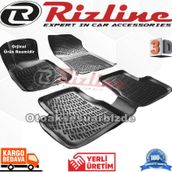 Rizline Peugeot 2008 Siyah 3D Havuzlu Paspas