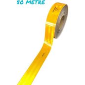 Rm Tüvtürk Onaylı Reflektör Fosforlu Düz Şerit Bant Sarı 50 Metre E8 Belge