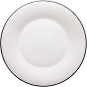 Roberto Cavalli Lizzard Platin Yılan Derisi Desenli Porselen Servis Tabağı ve Supla 32 cm - Beyaz - Standart
