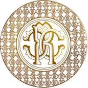 Roberto Cavalli Monogram Gold Altın Dekorlu Porselen Servis Tabağı ve Supla 32 cm - Standart