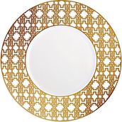 Roberto Cavalli Monogram Gold Altın Dekorlu Porselen Yemek Tabağı 27 cm - Standart